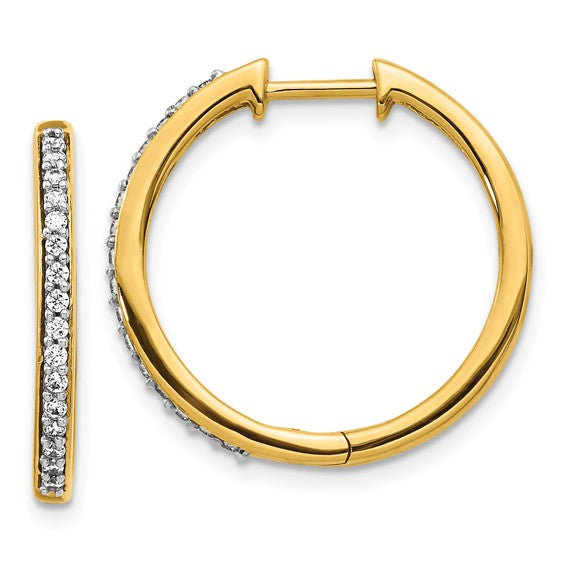 10k Diamond Hinged Hoop Earrings