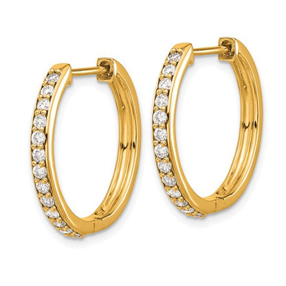 10k Diamond Hinged Hoop Earrings