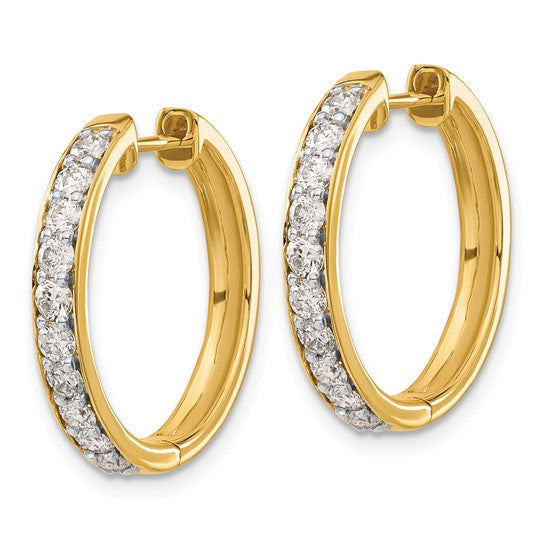 10k Diamond Hinged Hoop Earrings