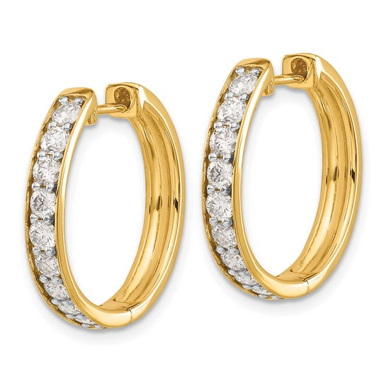 10k Diamond Hinged Hoop Earrings