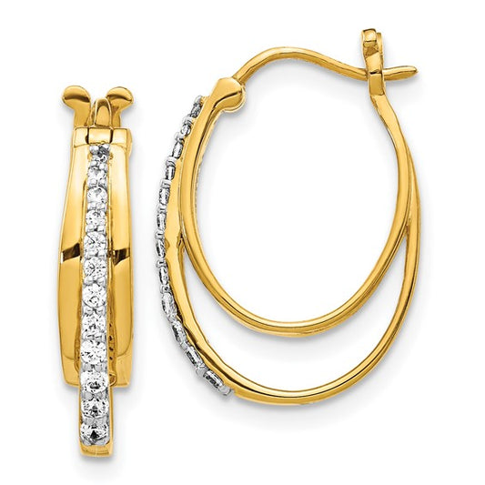 10k Diamond Hoop Earrings