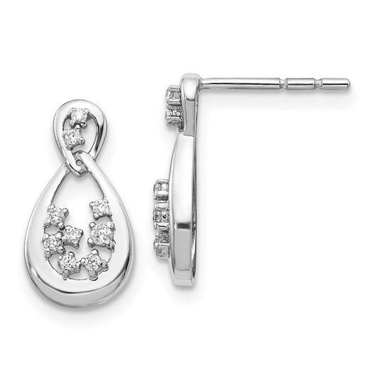 14k White Gold Diamond Post Earrings
