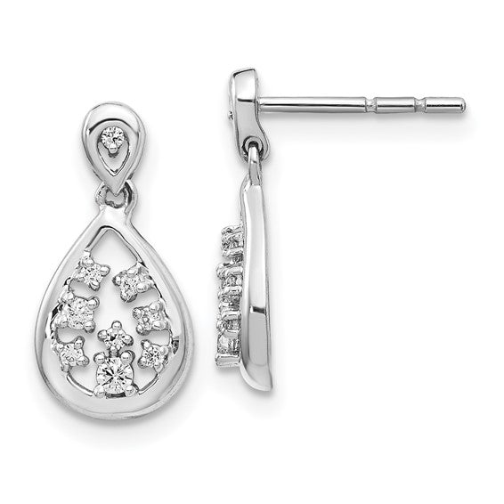 14k White Gold Diamond Post Earrings