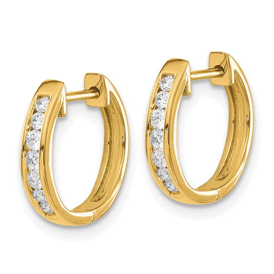 10k Diamond Hinged Hoop Earrings