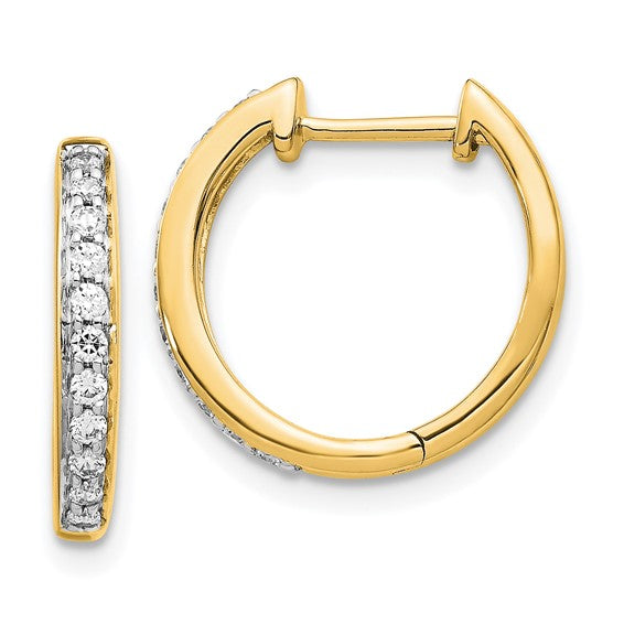 10k Diamond Complete Hinged Hoop Earrings