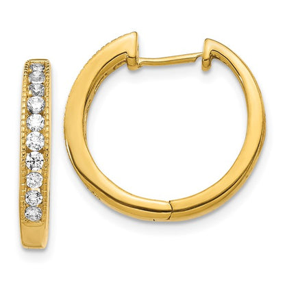 14k Diamond Hinged Hoop Earrings