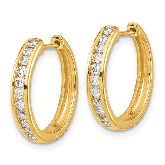 10k Diamond Hinged Hoop Earrings