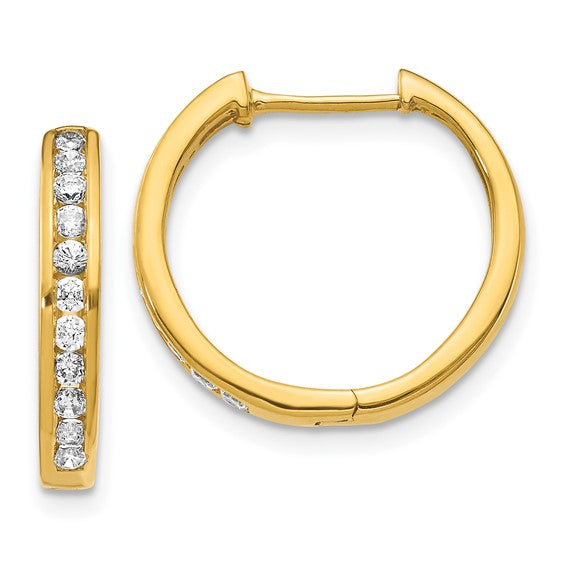 10k Diamond Hinged Hoop Earrings