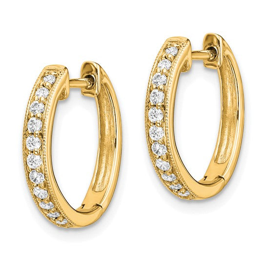 10k Diamond Hinged Hoop Earrings