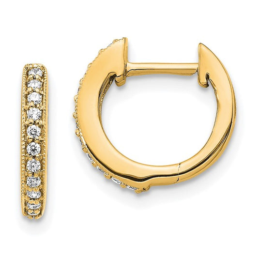 14k Diamond Hinged Hoop Earrings