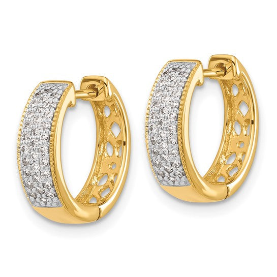 10k Diamond Hinged Hoop Earrings