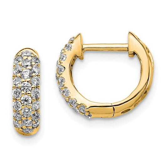 14k Diamond Hinged Hoop Earrings