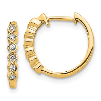 14k Diamond Hinged Hoop Earrings