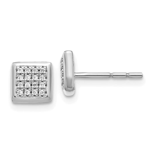 14k White Gold Diamond Post Earrings