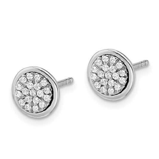 14k White Gold Diamond Cluster Post Earrings