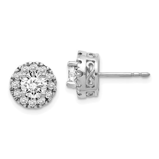 14k White Gold Diamond Semi-mount Stud Earrings