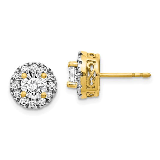 14k Diamond Semi-mount Stud Earrings