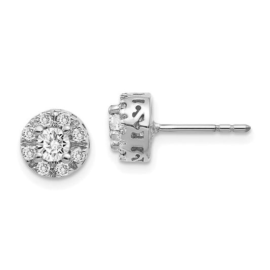 14k White Gold Diamond Semi-mount Stud Earrings
