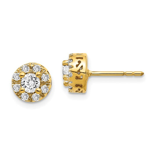 14k White Gold Diamond Semi-mount Stud Earrings