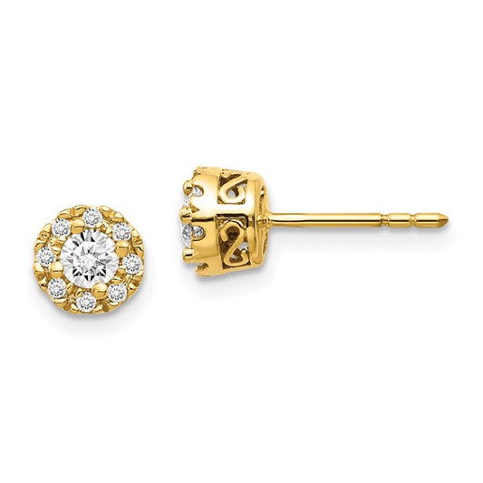 14k Diamond Semi-mount Stud Earrings