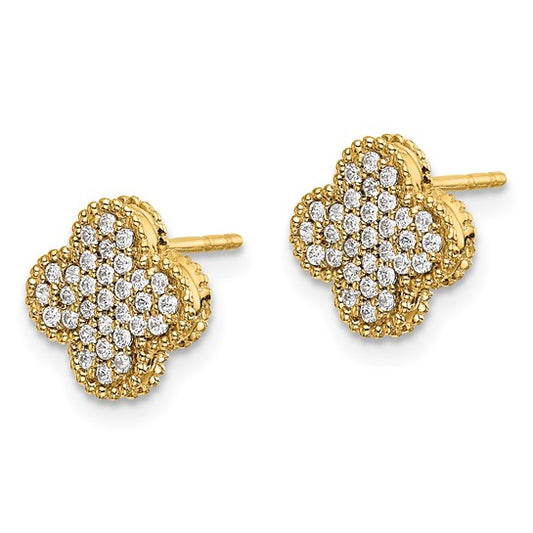Diamond Quatrefoil Post Earrings