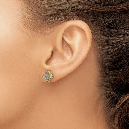 Diamond Quatrefoil Post Earrings