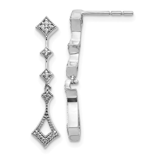 10k White Gold Diamond Vintage Earrings