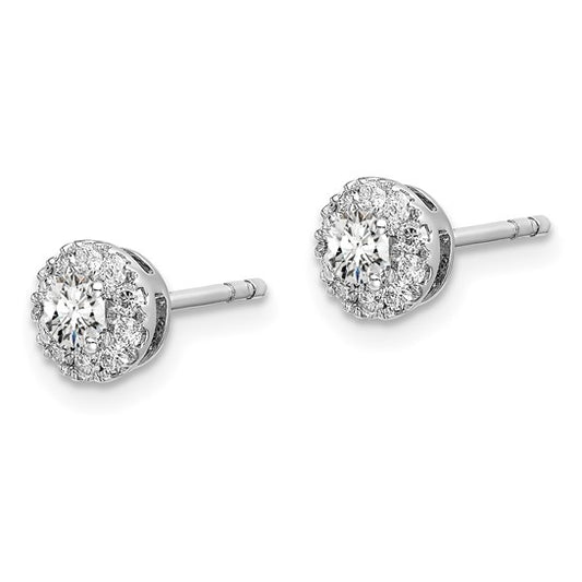 14K White Gold Lab Grown Diamond VS/SI GH, Round Halo Earrings
