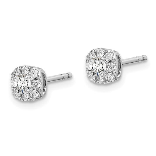 14K White Gold Lab Grown Diamond VS/SI GH, Cushion Halo Earrings