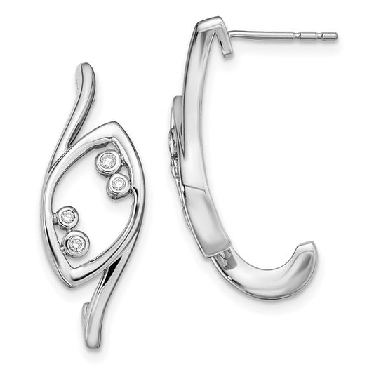 14k White Gold Fancy Diamond Post Earrings