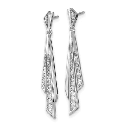 14k White Gold Fancy Diamond Post Earrings