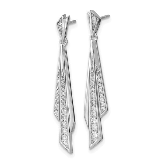 14k White Gold Fancy Diamond Post Earrings