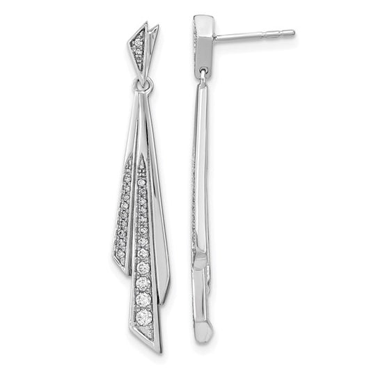 14k White Gold Fancy Diamond Post Earrings