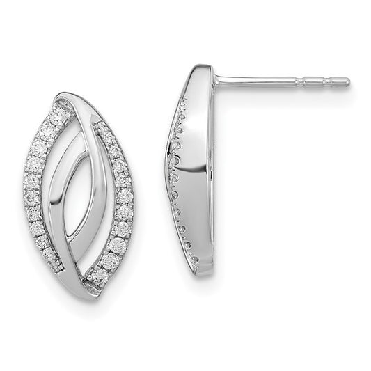 14k White Gold Diamond Post Earrings