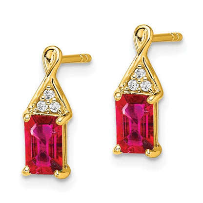 14k Ruby and Diamond Earrings