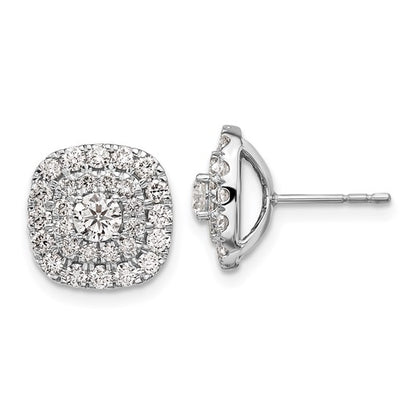 14K White Gold Lab Grown Diamond VS/SI GH, Double Halo Earrings