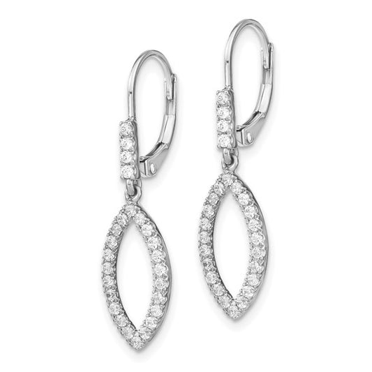 14K White Gold Lab Grown Diamond VS/SI GH, Fancy Drop Leverback Earr