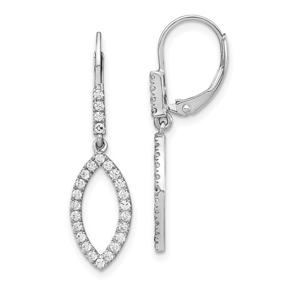 14K White Gold Lab Grown Diamond VS/SI GH, Fancy Drop Leverback Earr