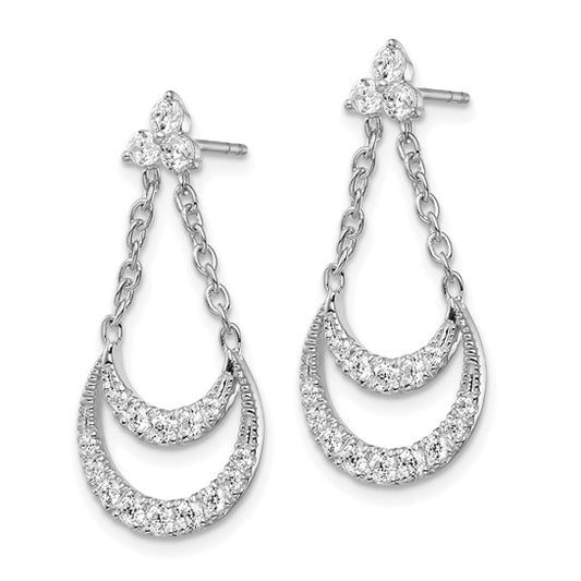 14K White Gold Lab Grown Diamond VS/SI GH, Fancy Chandelier Post Ear