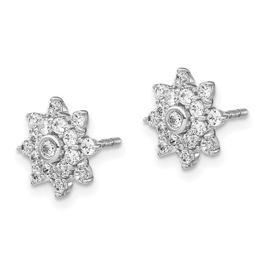 14K White Gold Lab Grown Dia VS/SI GH, Star Cluster Post Earrings