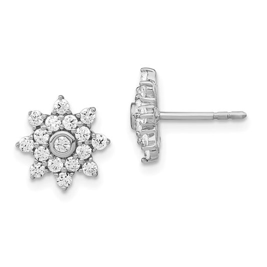 14K White Gold Lab Grown Dia VS/SI GH, Star Cluster Post Earrings