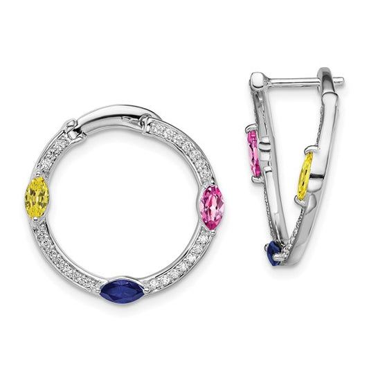 14K White Gold Lab Grown Dia SI1/SI2, G H, Cr.SA,PS,YS Twist Hoop Earrin