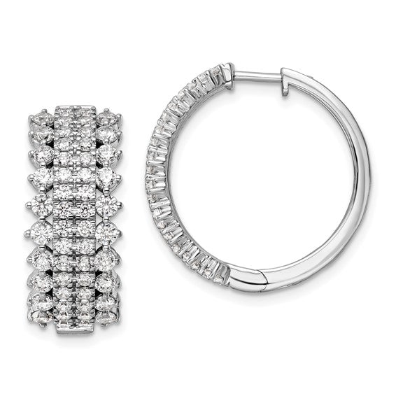 14KW 3ctw Lab Grown Diamond Earrings 64-.02, 32-.041, 8-.05 DIA: LG