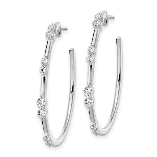 True Origin 14K White Gold 5/8 carat Lab Grown Diamond VS/SI D E F Post Hoop Earrings