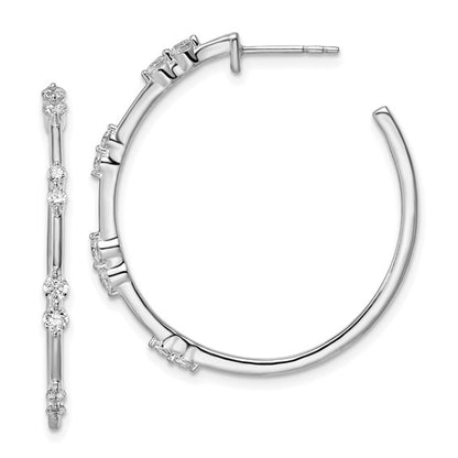 True Origin 14K White Gold 5/8 carat Lab Grown Diamond VS/SI D E F Post Hoop Earrings