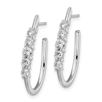 True Origin 14K White Gold 1 carat Lab Grown Diamond VS/SI D E F Post Hoop Earrings