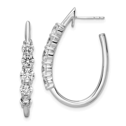 True Origin 14K White Gold 2 1/2 carat Lab Grown Diamond VS/SI D E F Post Hoop Earrings