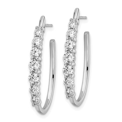 True Origin 14K White Gold 2 carat Lab Grown Diamond VS/SI D E F Post Hoop Earrings