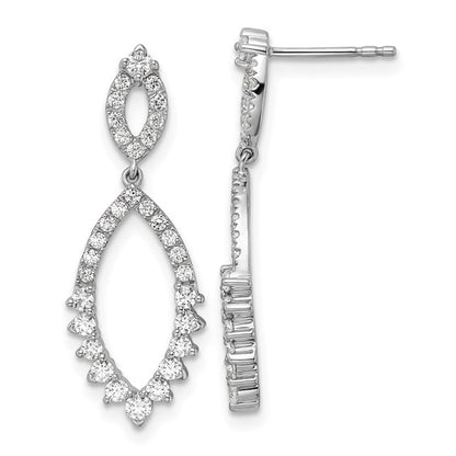 14K White Gold Lab Grown Diamond VS/SI GH, Teardrop Post Dangle Earrings