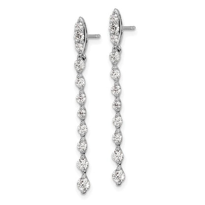 14K White Gold Lab Grown Diamond VS/SI GH, Post Dangle Earrings